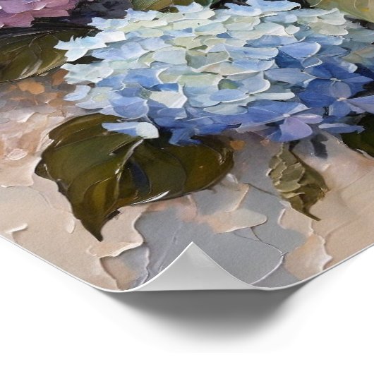 Pastel Hydrangea Bouquet – Textured Floral Poster (Hoek)