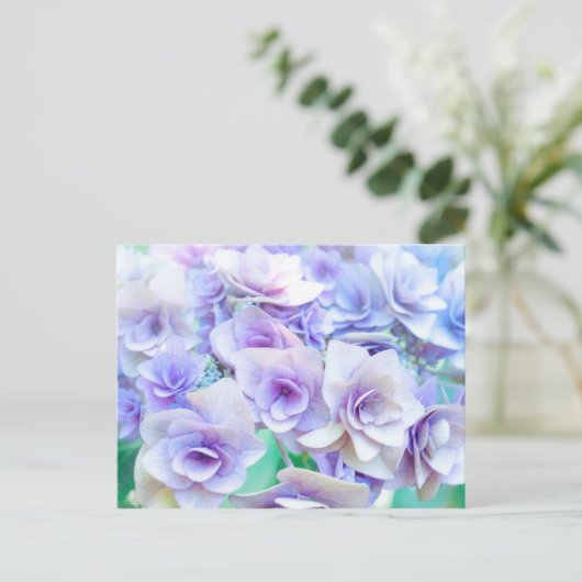 pastel hydrangea briefkaart (Staand voorkant)