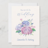 Pastel Hydrangea Flowers Weddenschap Kaart (Voorkant)