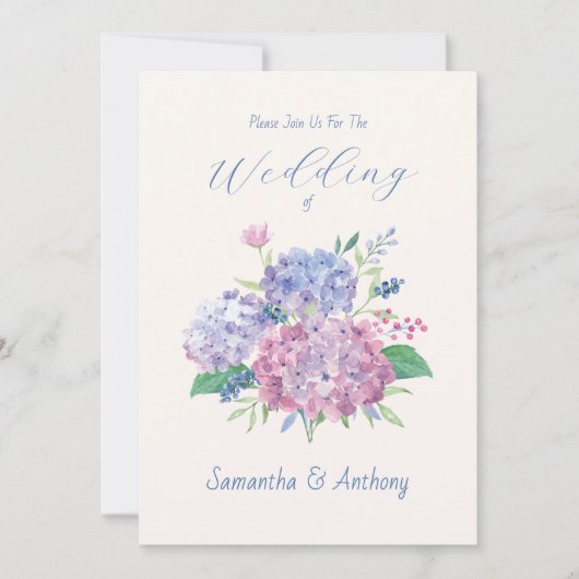 Pastel Hydrangea Flowers Weddenschap Kaart (Voorkant)