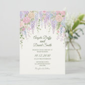 Pastel Hydrangea Huwelijksuitnodiging Kaart (Staand voorkant)