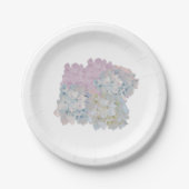 Pastel Hydrangea Papieren Borden Bordje (Voorkant)