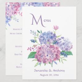 Pastel Hydrangeas bruiloft Menu