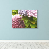 Pastel Hydrangeas Canvas Afdruk (Insitu (Houten vloer))
