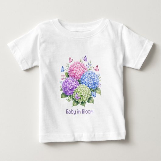 Pastel Hydrangea's en Vlinder Baby Shower (Voorkant)