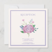 Pastel Hydrangeas - Floral Wedding Kaart (Achterkant)