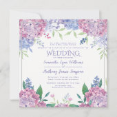 Pastel Hydrangeas - Floral Wedding Kaart (Voorkant)