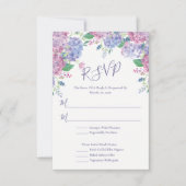 Pastel Hydrangeas, Floral Wedding RSVP Kaartje (Voorkant)