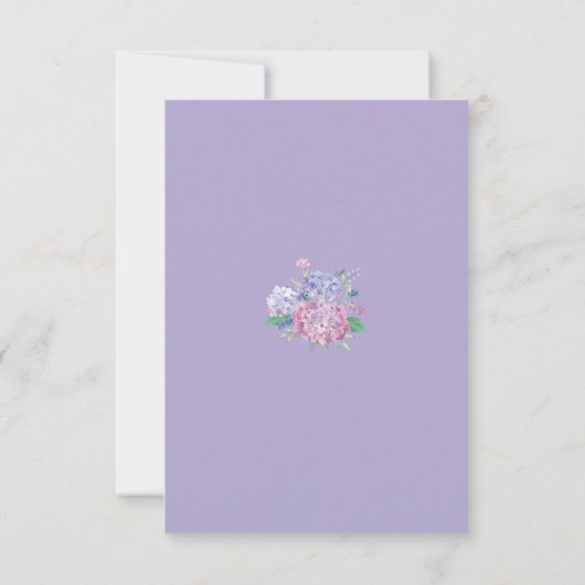 Pastel Hydrangeas, Floral Wedding RSVP Kaartje (Achterkant)