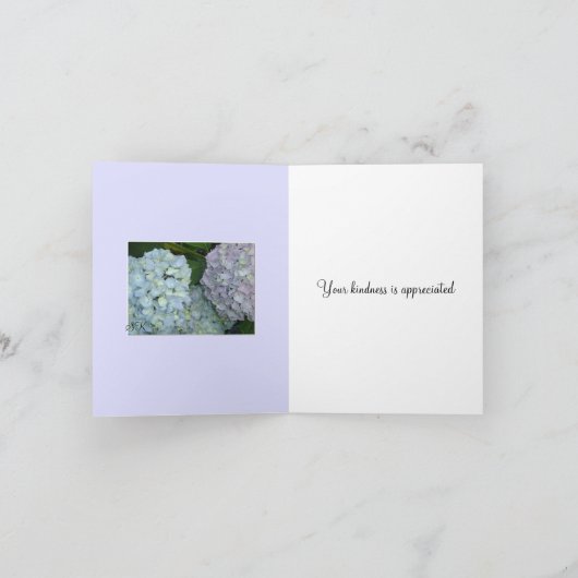 Pastel Hydrangeas Hartelijk dank Bedankkaart (Binnen)