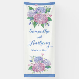 Pastel Hydrangeas - Verticale bruiloft Banner