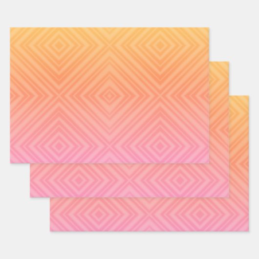 Pastel Hypnotische Diamant Moderne Pop Kunst Inpakpapier Vel (Set)