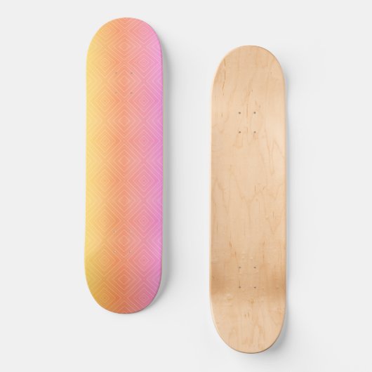 Pastel Hypnotische Diamant Moderne Pop Kunst Persoonlijk Skateboard (Voorkant)