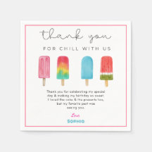 Pastel Ice Cream Birthday Thank You cards 