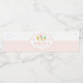 Pastel Ice Cream Birthday Water Bottle Label Waterfles Etiket (Enkel label)