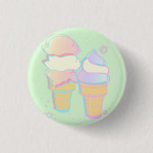 Pastel Ice Cream Button - Mint (Voorkant)