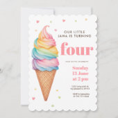 Pastel Ice Cream Cone Verjaardag | Meisje is lief Kaart (Voorkant)
