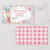 Pastel Ice Cream Floral raden hoeveel Snoepjes Informatiekaartje (Voorkant / Achterkant)