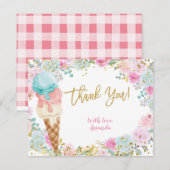 Pastel Ice Cream Hartelijk dank! Bedankkaart (Voorkant / Achterkant)