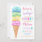 Pastel Ice Cream Hier is de Scoop Verjaardag Kaart (Voorkant)