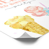 Pastel Ice Cream Verjaardag Welkomstbord Poster (Hoek)