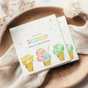 Pastel Ice Cream Verjaardagsfeestje Servetten