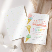 Pastel Ice Cream verjaardagsuitnodiging Kaart