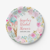 Pastel Ice Cream waterverf Flowers Paper Borden