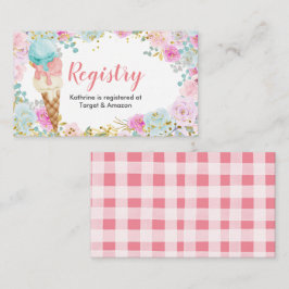 Pastel Ice crème Floral Waterverf Registry Insert Informatiekaartje