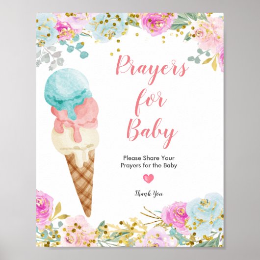 Pastel Ice-crème gebeten voor Baby Poster (Voorkant)