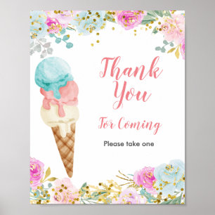 Pastel Ice crème Hartelijk dank voor uw komst voor Poster