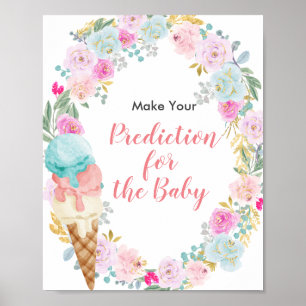 Pastel Ice crème Voordicatie voor baby Poster