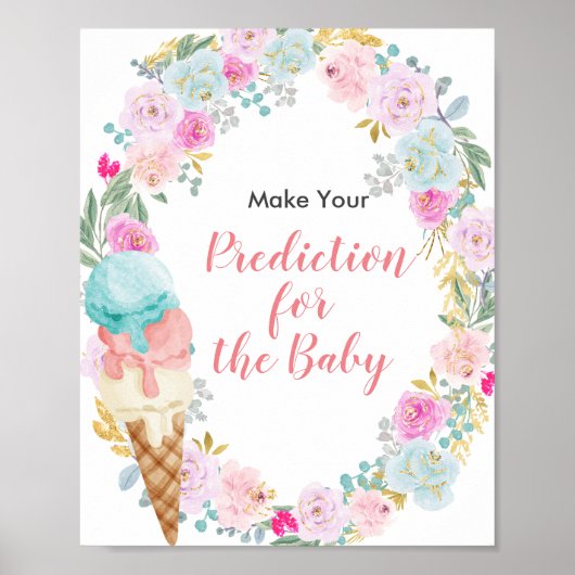 Pastel Ice crème Voordicatie voor baby Poster (Voorkant)