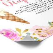 Pastel-ijs Floral laat-nachtschilfers Poster (Hoek)