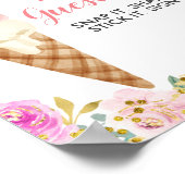 Pastel Ijs Florale Waterverf Foto Guestbook Poster (Hoek)