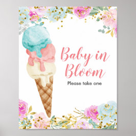 Pastel-ijs Florence-Baby in-bloem-teken Poster