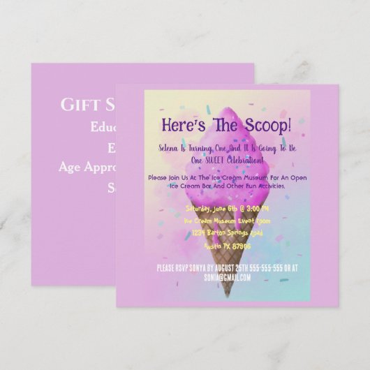 Pastel Ijs Kegel druipen (Voorkant / Achterkant)