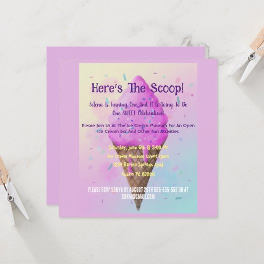 Pastel Ijs Kegel druipen (Voorkant / Achterkant in situ)