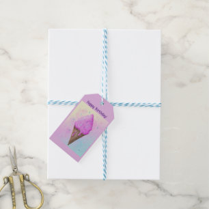 Pastel Ijs Kegel druipen Cadeaulabel