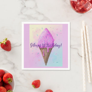 Pastel Ijs Kegel druipen Servet