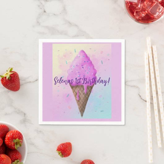 Pastel Ijs Kegel druipen Servet (Insitu)