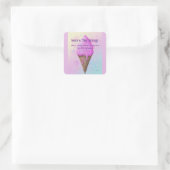 Pastel Ijs Kegel druipen Vierkante Sticker (Tas)