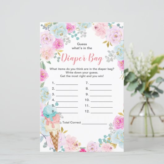 Pastel-ijs Raad eens wat er in de luierzak zit (Staand voorkant)