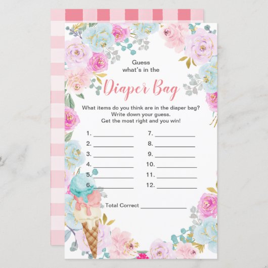 Pastel-ijs Raad eens wat er in de luierzak zit (Voorkant / Achterkant)