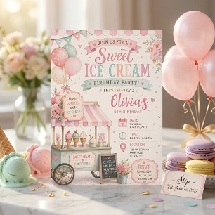 Pastel Ijs Taart Verjaardag Vintage Zoet Kaart