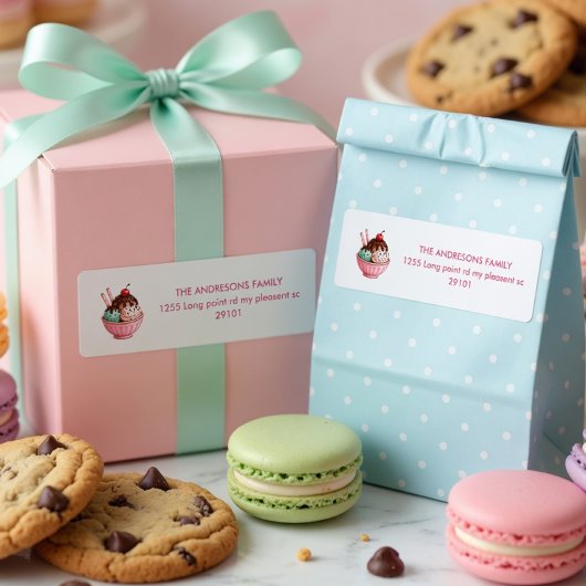 Pastel Ijs Verjaardag Etiket