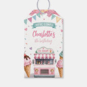 Pastel Ijsauto Verjaardag  Cadeaulabel (Voorkant)