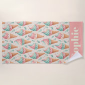 Pastel Ijsje Kegel Strand Handdoek (Voorkant)