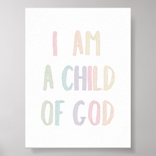 Pastel Ik ben een kind van God poster (Voorkant)