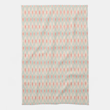 Pastel Ikat Coral Aqua design Keukenhanddoeken